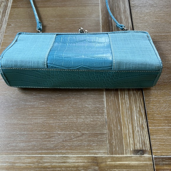 Tommy Hilfiger Mini Bagette purse Teal Turquoise Crossbody Y2K - Picture 3 of 8
